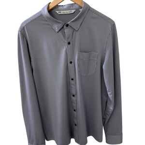 Travis Mathew Men’s Size Large Long Sleeve Button Down Shirt Pocket Polyester